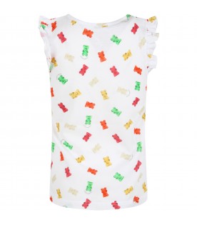 White pyjamas for girl with gummy bears
