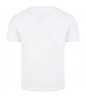 White t-shirt for boy with basketball