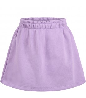 Lilac skirt for girl with logo