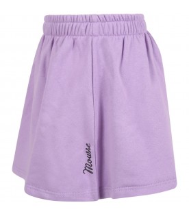 Lilac skirt for girl with logo