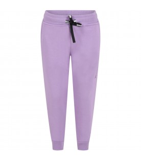 Lilac sweatpant for kids with logo