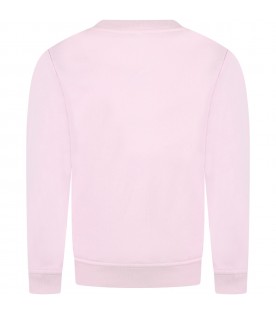 Pink sweashirt for girl with logo