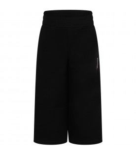 Black pants for girl with logo