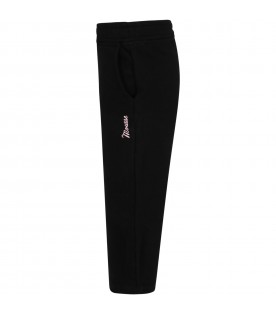 Black pants for girl with logo
