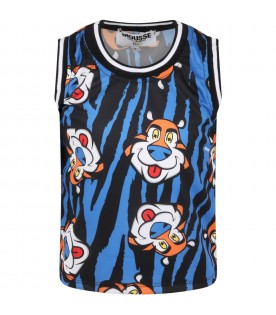 Multicolor tank-top for boy with tigers