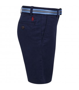 Blue short for boy with pony logo