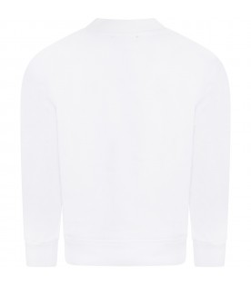 White sweatshirt for kids with logos