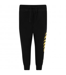 Black sweatpant for boy with logo