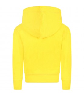 Yellow sweatshirt for kids with logo