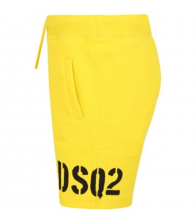 Yellow short for boy with logo
