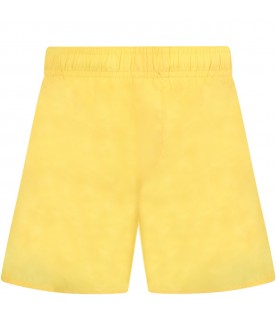Yellow swimshort for boy with logo