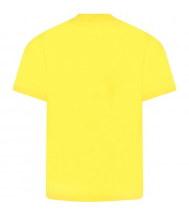 T-shirt gialla per bambini con logo