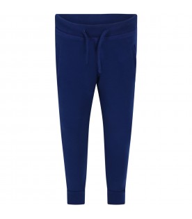 Blue sweatpants for boy with logo