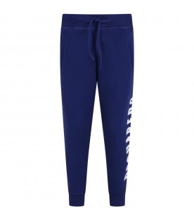 Blue sweatpant for boy with logo