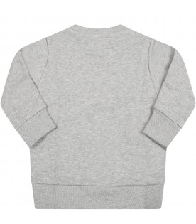 Grey sweatshirt for baby kids with logo