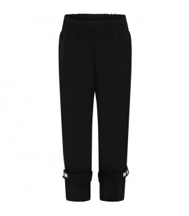 Black trouser for girl with logo