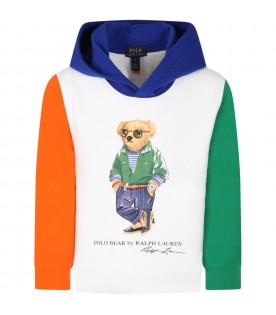 Multicolor sweatshirt for boy with bear