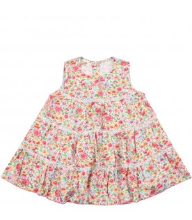 Multicolor dress for baby girl with flowers