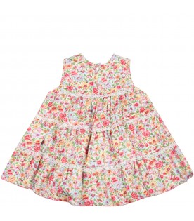 Multicolor dress for baby girl with flowers