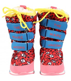 Red snow boots for girl