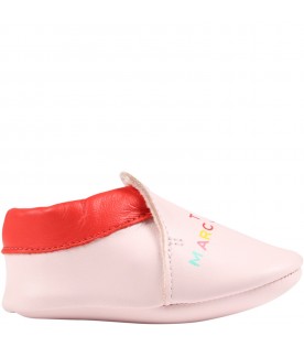 Pink shoes for baby girl with logo