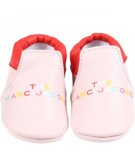 Pink shoes for baby girl with logo