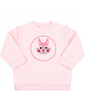 Multicolor tracksuit for baby girl with rabbit
