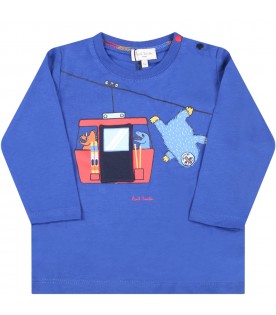 Blue t-shirt for baby boy with monsters