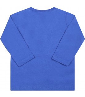 Blue t-shirt for baby boy with monsters