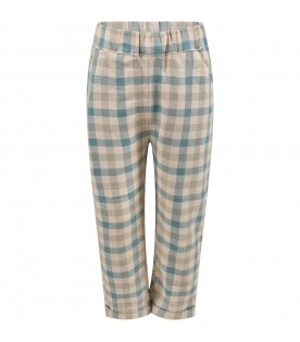 Multicolor trousers for girl with patch logo