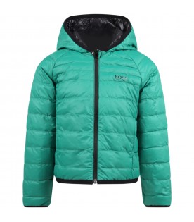 Reversable jacket for boy with logo