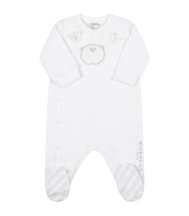 White set for baby kids with logos