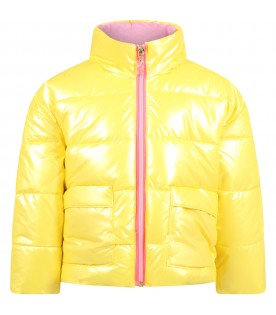 Yellow jacket for girl with logo