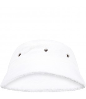 White cloche for kids with blue band