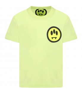 Yellow T-shirt for kids with smiley face and logo