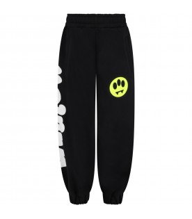Black sweatpant for kids with smile
