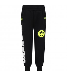 Black sweatpants for boy with logo