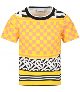 Multicolor t-shirt for kids with iconic prints