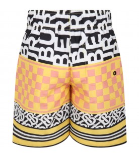 Multicolor swimsuit for boy  with iconic prints