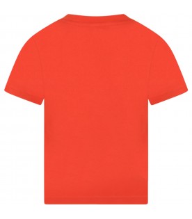 T-shirt rouge pour garçon avec logo
