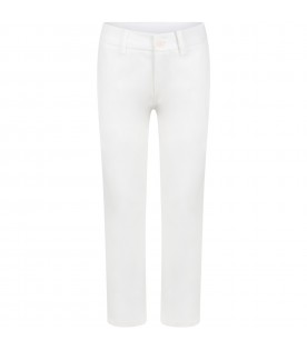 White trousers for boy with logo
