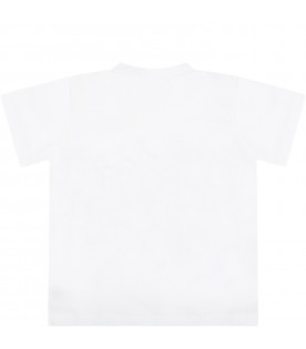 White t-shirt for baby kids with logo