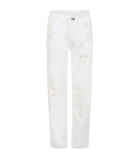 White jeans for boy with spots