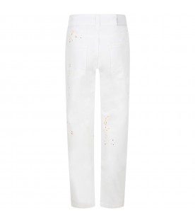 Jeans bianco per bambino con macchie