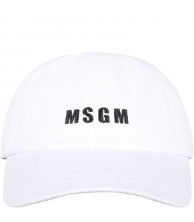 White hat for boy with logo
