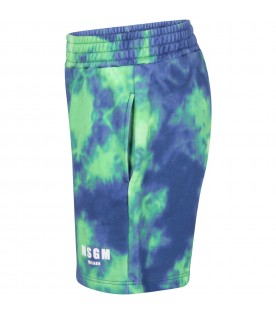 Tie-dye short for boy with logo