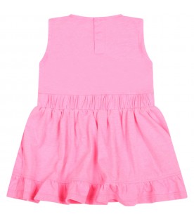 Pink dress for baby girl with seahorses