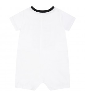 White romper for baby kids with logo