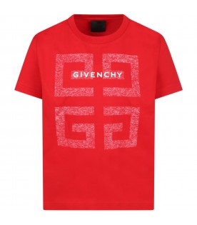 Red t-shirt for boy with logos