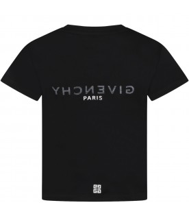 Black t-shirt for kids with logo